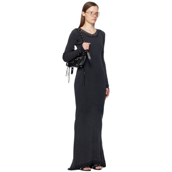 발렌시아가 발렌시아가 Balenciaga Black Lingerie Maxi Dress 241342F055000