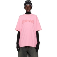 발렌시아가 Balenciaga Pink Printed T-Shirt 241342F110011