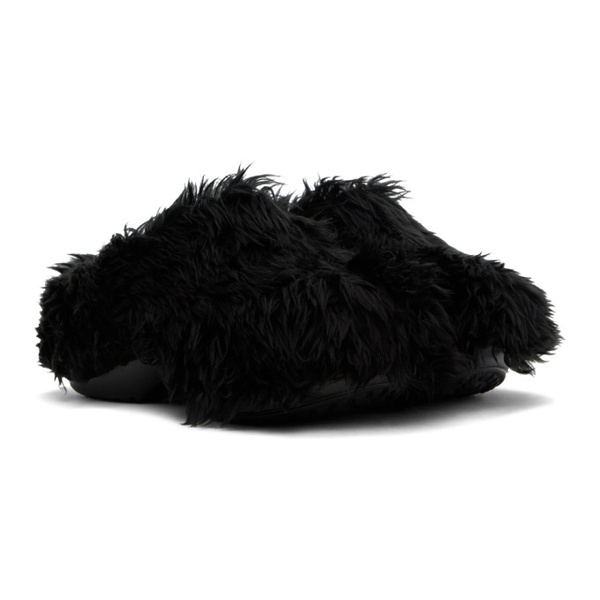 발렌시아가 발렌시아가 Balenciaga Black Crocs 에디트 Edition Fake Fur Mules 241342F121004