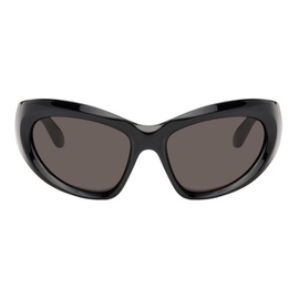 발렌시아가 Balenciaga Black Wrap D-Frame Sunglasses 241342M134035