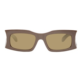 발렌시아가 Balenciaga Brown Rectangular Sunglasses 241342M134056
