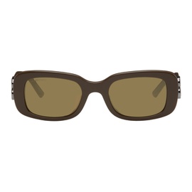 발렌시아가 Balenciaga Brown Rectangular Sunglasses 241342M134077