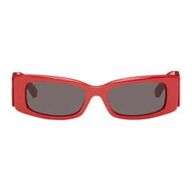 발렌시아가 Balenciaga Red Rectangular Sunglasses 241342M134092