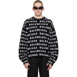 발렌시아가 Balenciaga Black Jacquard Sweater 241342M201001