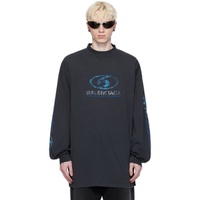 발렌시아가 Balenciaga Black Surfer Long Sleeve T-Shirt 241342M213009