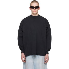 발렌시아가 Balenciaga Black Printed Long Sleeve T-Shirt 241342M213024