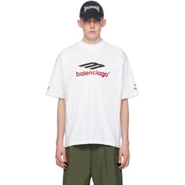 발렌시아가 Balenciaga White 3B Sports Icon T-Shirt 241342M213026