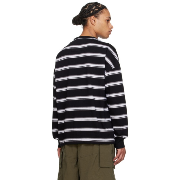  준지 Juun.J Black Striped Long Sleeve T-Shirt 241343M213003