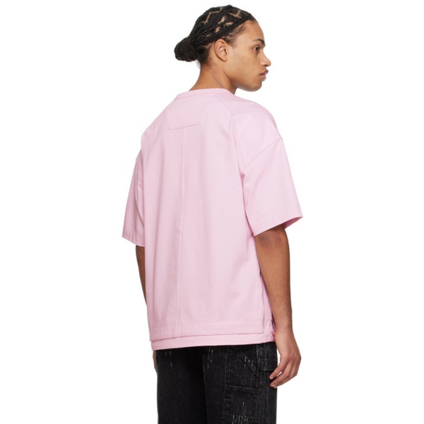  준지 Juun.J Pink Side Zip T-Shirt 241343M213012