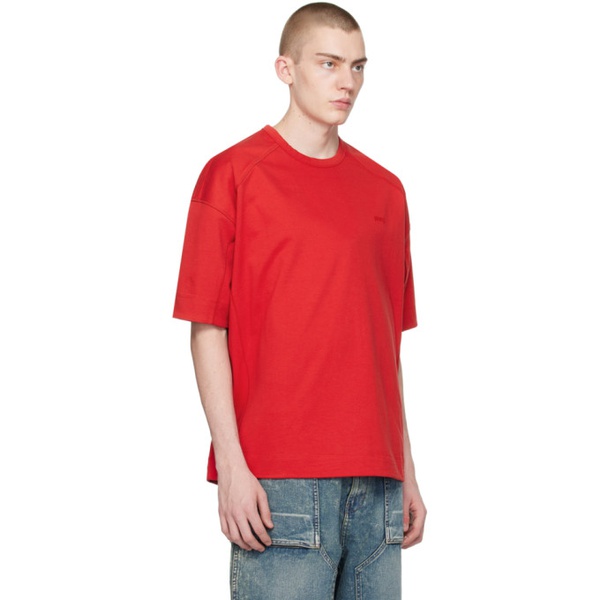  준지 Juun.J Red Zip Pocket T-Shirt 241343M213020