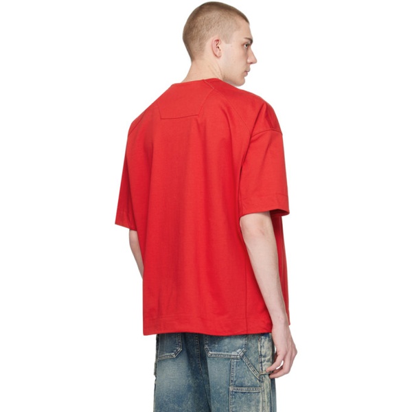  준지 Juun.J Red Zip Pocket T-Shirt 241343M213020