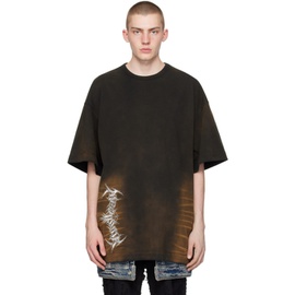 준지 Juun.J Black & Brown Garment-Dyed T-Shirt 241343M213035
