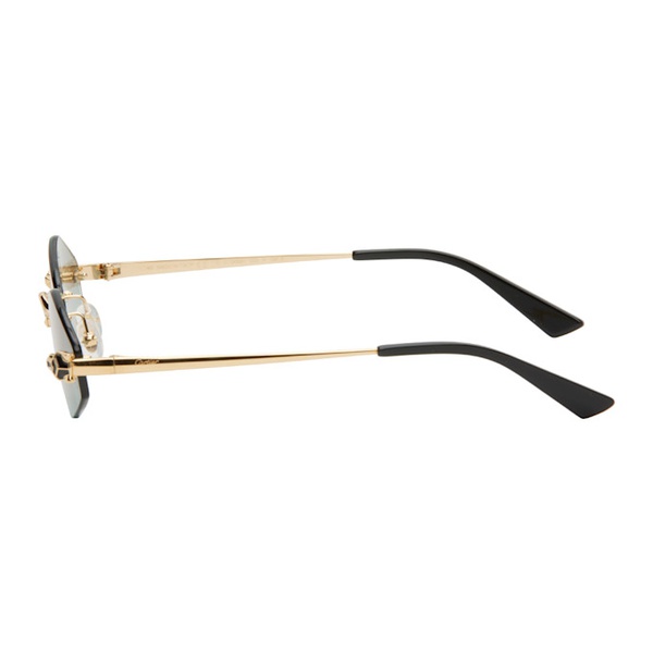  Cartier Gold Oval Sunglasses 241346F005009