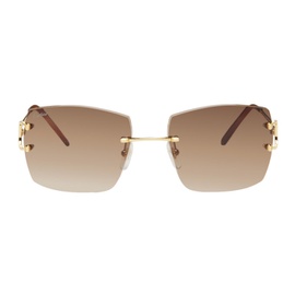 Cartier Gold Rectangular Sunglasses 241346F005012