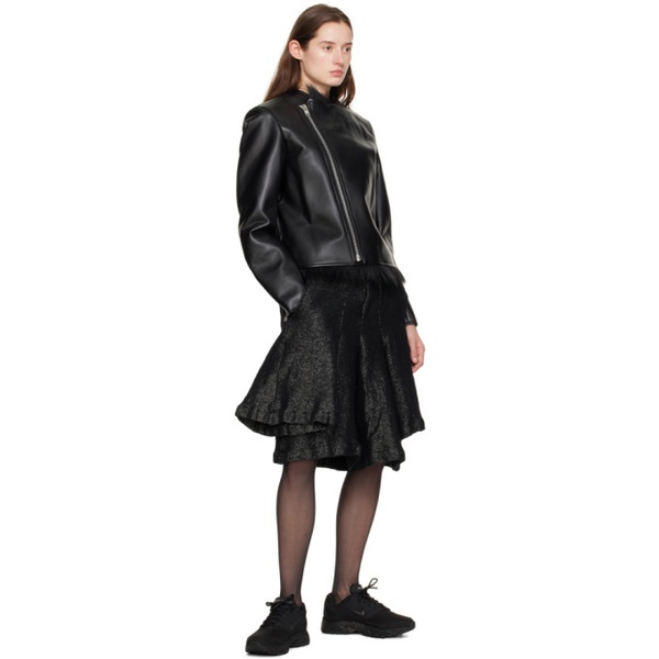  Comme des Garcons Homme Plus Black Zip Faux-Leather Jacket 241347F063001