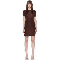 Louisa Ballou Brown O-Ring Minidress 241348F052002