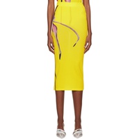 루이자 벨로 Louisa Ballou Yellow Graphic Midi Skirt 241348F092001