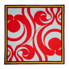 드리스 반 노튼 Dries Van Noten Red & Gray Ornate Motif Scarf 241358F029002