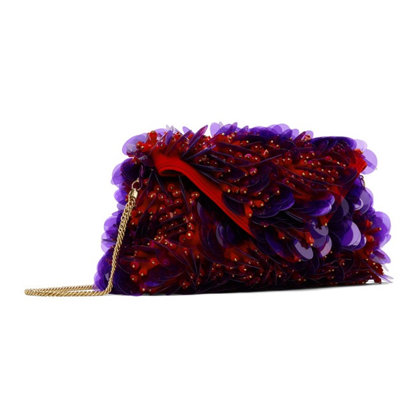  드리스 반 노튼 Dries Van Noten Red & Purple Sequin Embellished Shoulder Bag 241358F044000