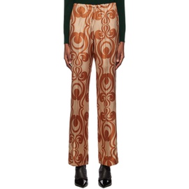 드리스 반 노튼 Dries Van Noten Brown Printed Trousers 241358F086007