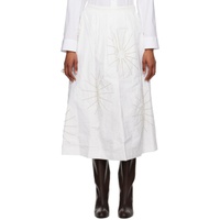 드리스 반 노튼 Dries Van Noten White Beaded Midi Skirt 241358F092008