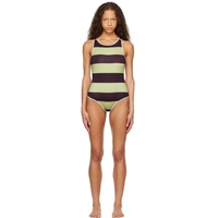 드리스 반 노튼 Dries Van Noten Khaki & Brown Greta One-Piece Swimsuit 241358F103001