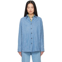 드리스 반 노튼 Dries Van Noten Blue Oversized Denim Shirt 241358F109000