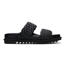 드리스 반 노튼 Dries Van Noten Black Leather Braided Sandals 241358F124006