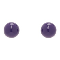 드리스 반 노튼 Dries Van Noten Silver & Purple Enameled Earrings 241358M144000