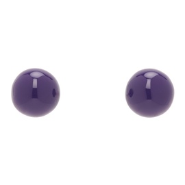 드리스 반 노튼 Dries Van Noten Silver & Purple Enameled Earrings 241358M144000