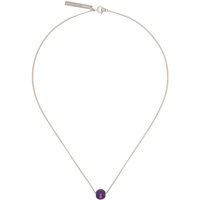 드리스 반 노튼 Dries Van Noten Silver & Purple Curb Chain Necklace 241358M145004