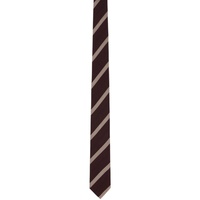 드리스 반 노튼 Dries Van Noten Burgundy Striped Tie 241358M158007