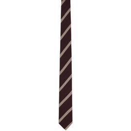 드리스 반 노튼 Dries Van Noten Burgundy Striped Tie 241358M158007