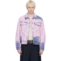 드리스 반 노튼 Dries Van Noten Pink Garment-Dyed Denim Jacket 241358M177002