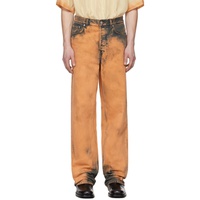 드리스 반 노튼 Dries Van Noten Orange Bleached Jeans 241358M186000
