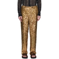 드리스 반 노튼 Dries Van Noten Gold Embellished Trousers 241358M191012