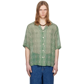 드리스 반 노튼 Dries Van Noten Green Printed Shirt 241358M192023