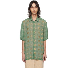 드리스 반 노튼 Dries Van Noten Green Sequinned Shirt 241358M192033