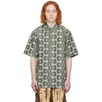 드리스 반 노튼 Dries Van Noten Green Printed Shirt 241358M192041