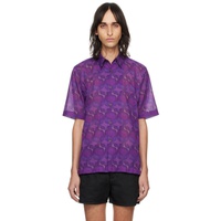 드리스 반 노튼 Dries Van Noten Purple Graphic Shirt 241358M192044