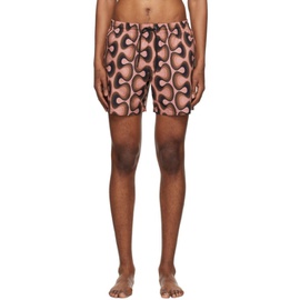 드리스 반 노튼 Dries Van Noten Pink Printed Swim Shorts 241358M193000