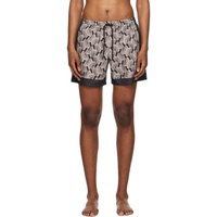 드리스 반 노튼 Dries Van Noten Taupe Printed Swim Shorts 241358M193002