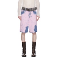 드리스 반 노튼 Dries Van Noten Pink Garment-Dyed Denim Shorts 241358M193032