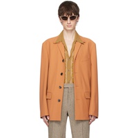 드리스 반 노튼 Dries Van Noten Orange Buttoned Blazer 241358M195048