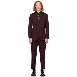 드리스 반 노튼 Dries Van Noten Burgundy Soft Constructed Suit 241358M196000