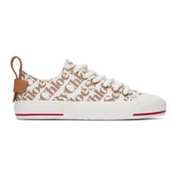 See by Chloe White & Taupe Aryana Sneakers 241373F128001