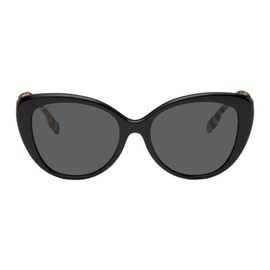 버버리 Burberry Black & Beige Check Sunglasses 241376F005034