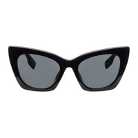 버버리 Burberry Black Logo Detail Cat-Eye Frame Sunglasses 241376F005035