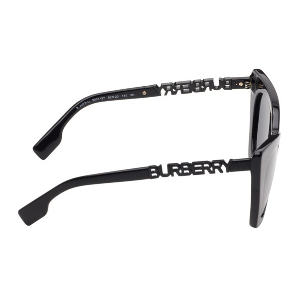 버버리 버버리 Burberry Black Logo Detail Cat-Eye Frame Sunglasses 241376F005035