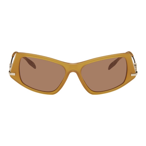 버버리 버버리 Burberry Orange Cat-Eye Sunglasses 241376F005037